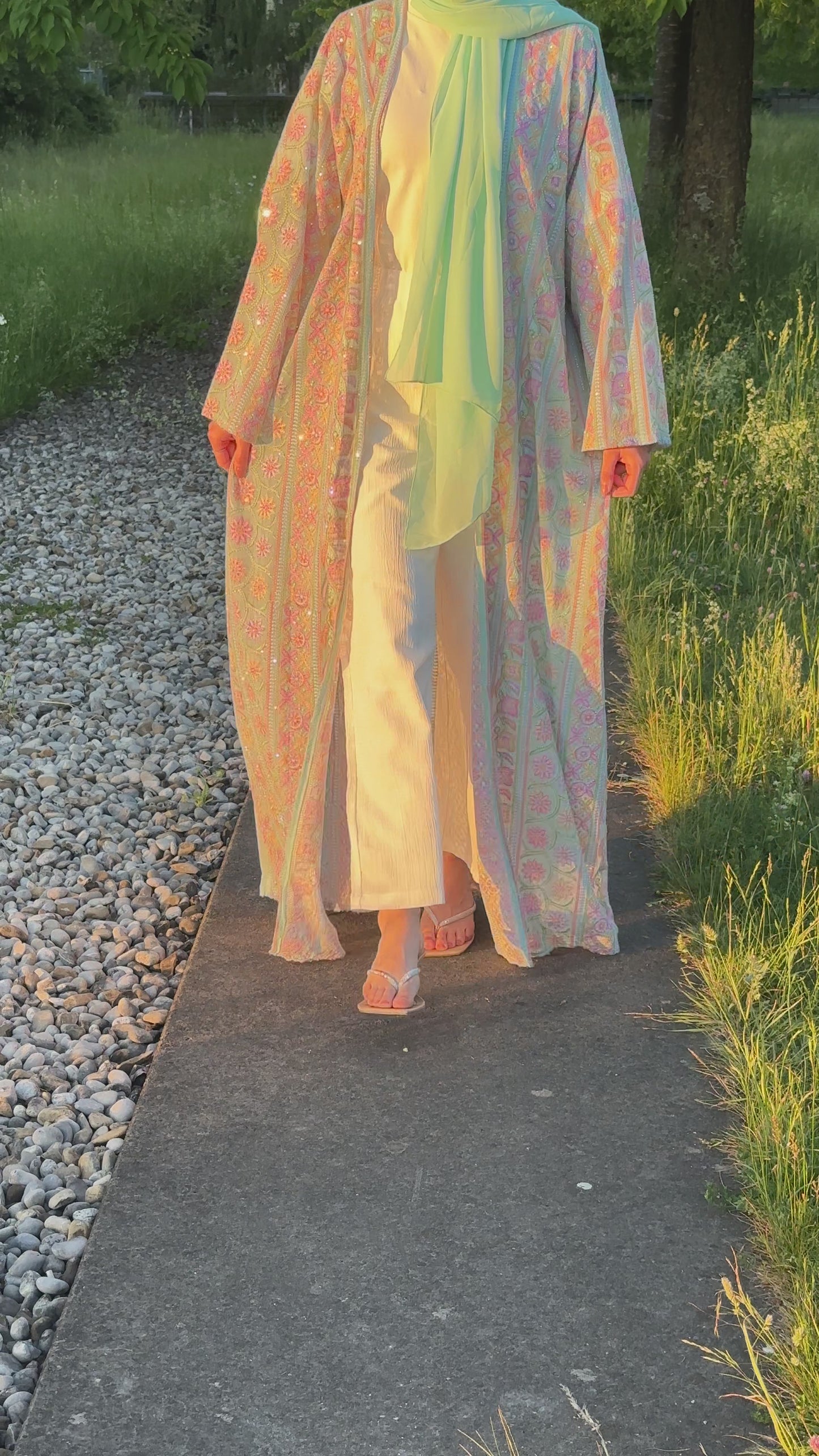 Pastel Noor Abaya Sky Glow